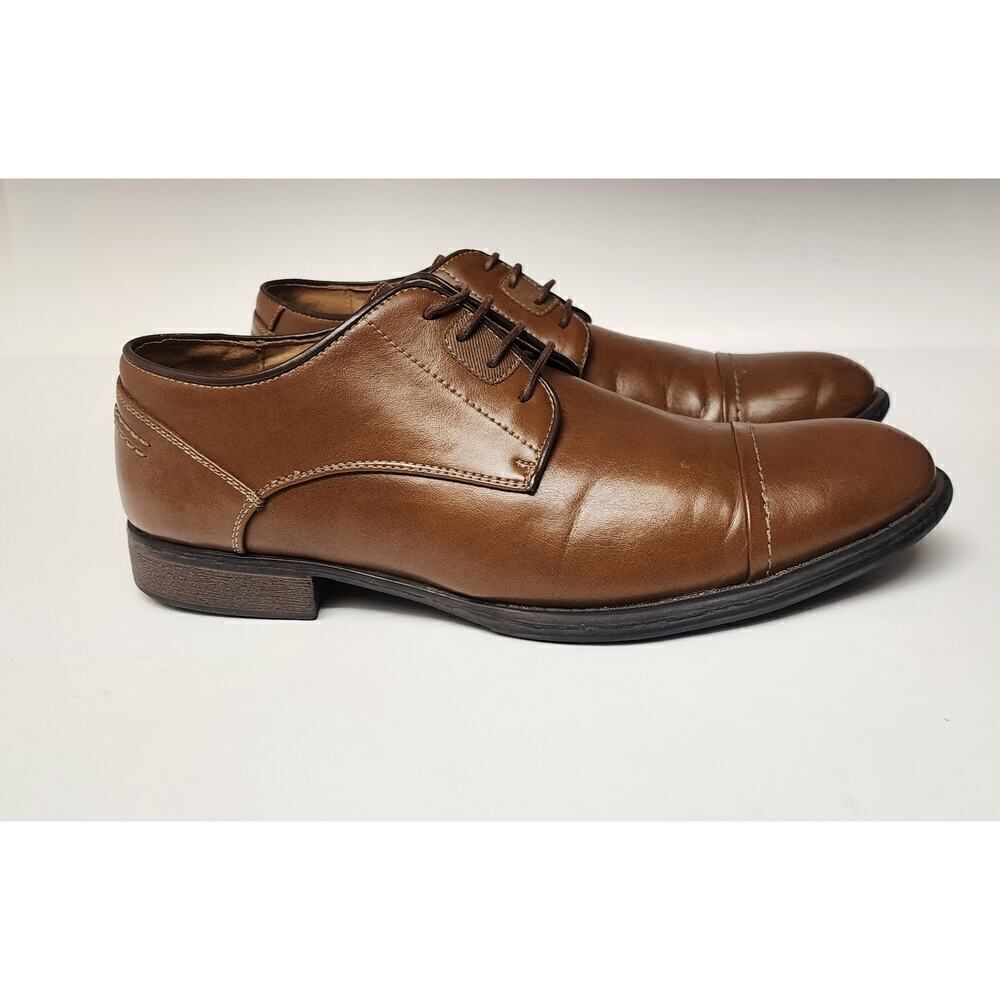 Guess GM Nelton-R Men's Faux Leather Brown Oxford Dress Shoes Size 12